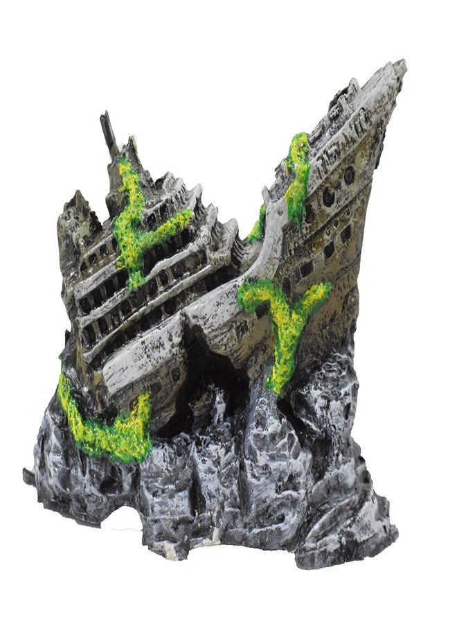 NVR Resin Aquarium Toys Ornaments Half Ship, 1 Piece - Image 3